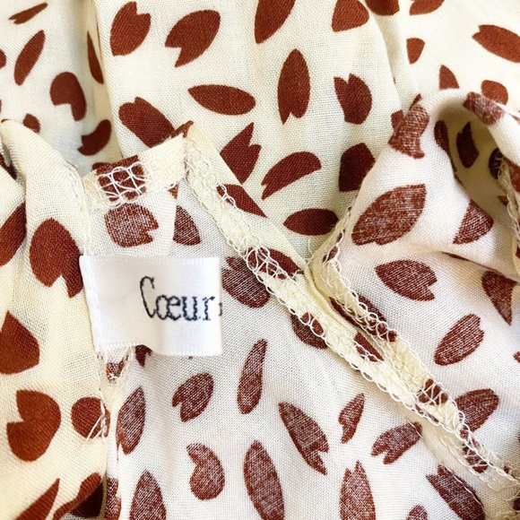 Coeur De Vague Women Ivory Casual Tie Neck Halter High Neck Printed Dress L - Picture 5 of 10